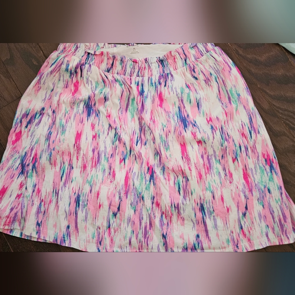 Lands' End Women's pink and purple patterned Skirt